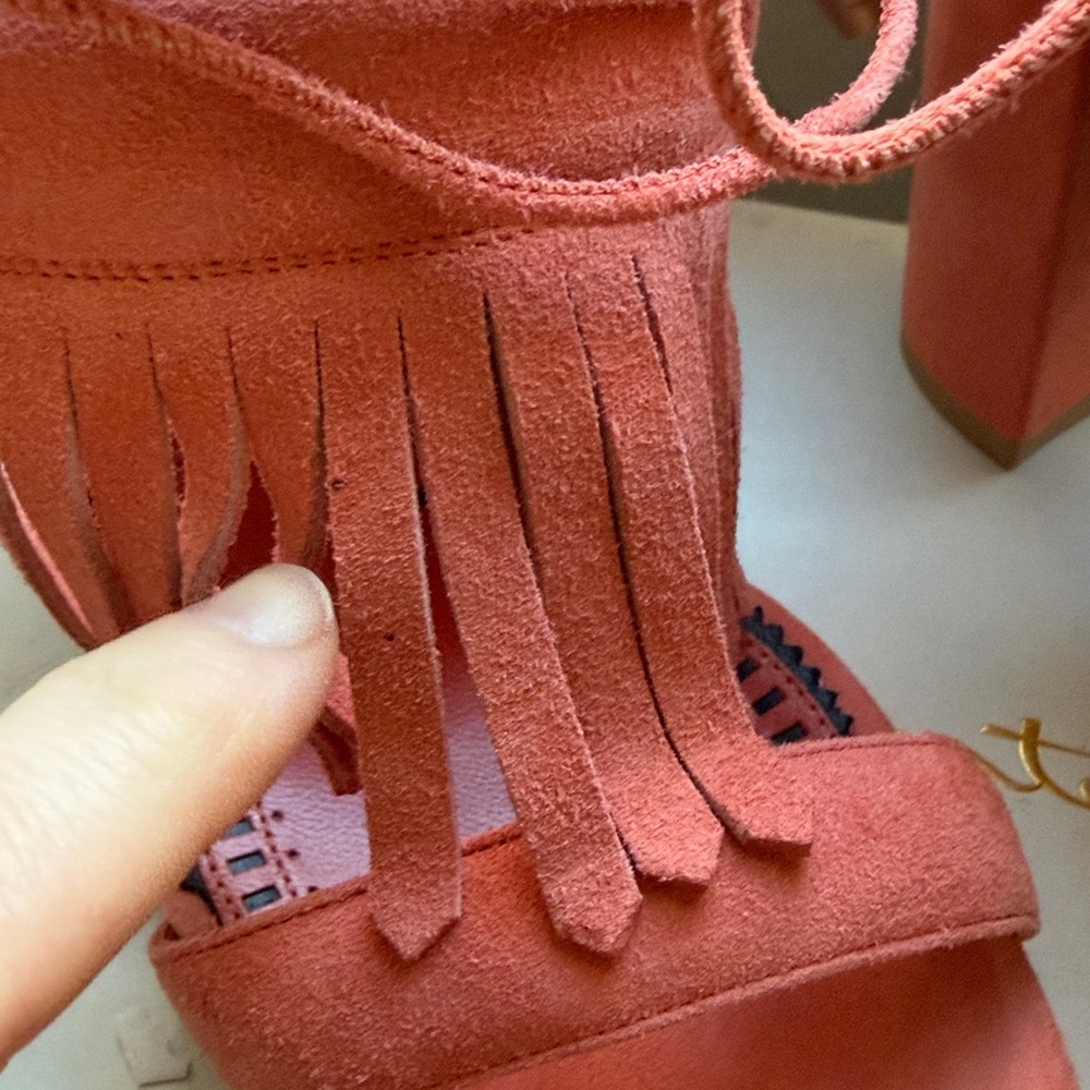 Santoni Fringe Heeled Sandals 38.5 - Picture 6 of 14